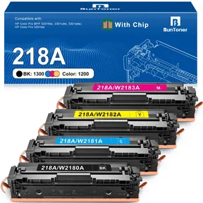 218A Toner Cartridges 4 Pack with chip Compatible for HP 218A 218X 218 Color MFP 3301fdw 3201dw 3301sdw 3301cdw Laserjet Printer Toner Set W2180A W2180X (Black Cyan Yellow Magenta)