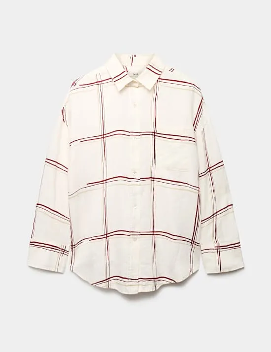 Pure Linen Checked Shirt