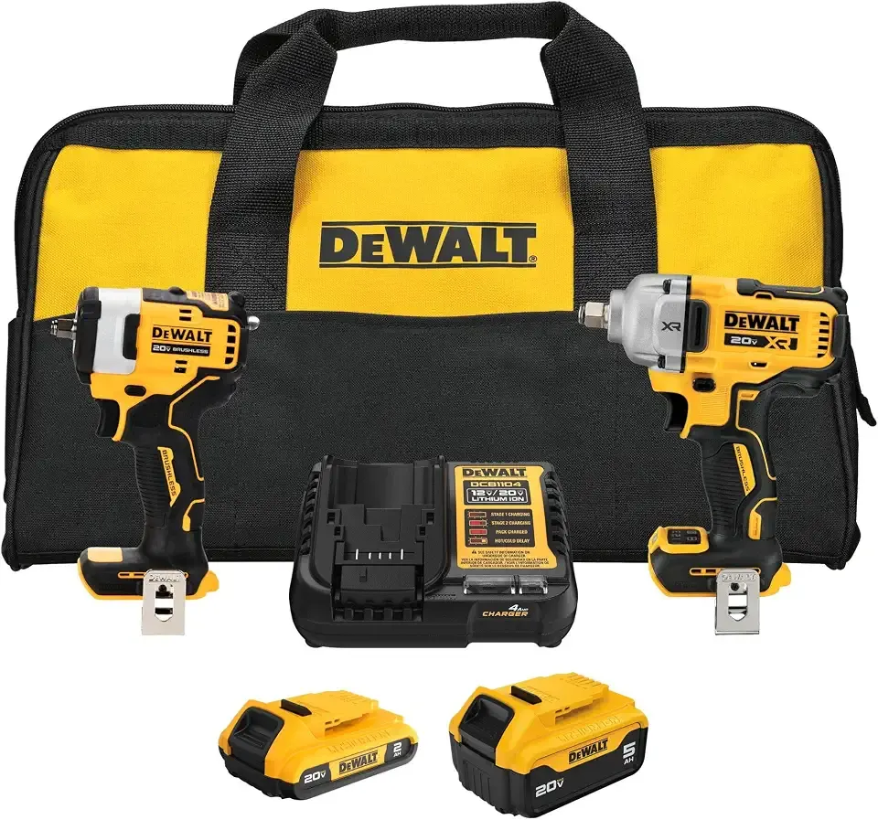 20V MAX 1/2 and 3/8 in. Cordless Impact Wrench Combo (DCK206D1P1)