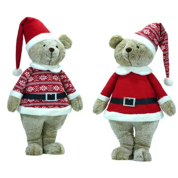Orso Natalizio con cappello rosso h75 cm