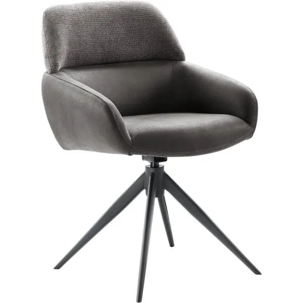 Eetkamerstoel Veda draaibaar microvezel antraciet