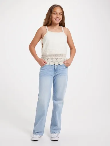 Just Jeans Girls Emma Woven Mix Top