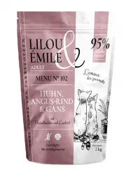 Lilou & Émile mit Angus-Rind, Gans und Huhn für Katzen 2 kg