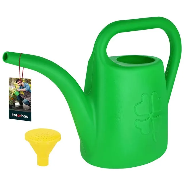 Annaffiatoio - Plastica - 1,8 L - Verde - Innaffiatoio - Annaffiatoio Giardino - con Doccia Rimovibile - per Piante da Interno Esterno KOTARBAU