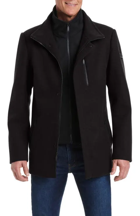 Vince Camuto Car Coat With Bib