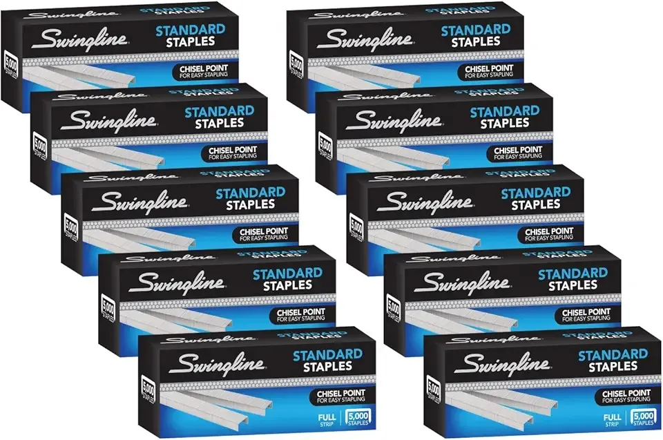 Swingline Staples, Standard Staples for Desktop Staplers, 1/4" Length, 210/Strip, 5000/Box, 10 Pack (35111)
