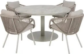 Intratuin 4-zits diningset Sanne met Lola taupe