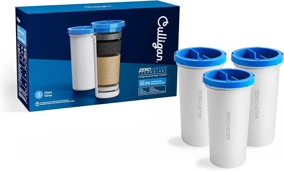 Culligan ZeroWater Replacement Water Filter Removes PFAS 3-Pack