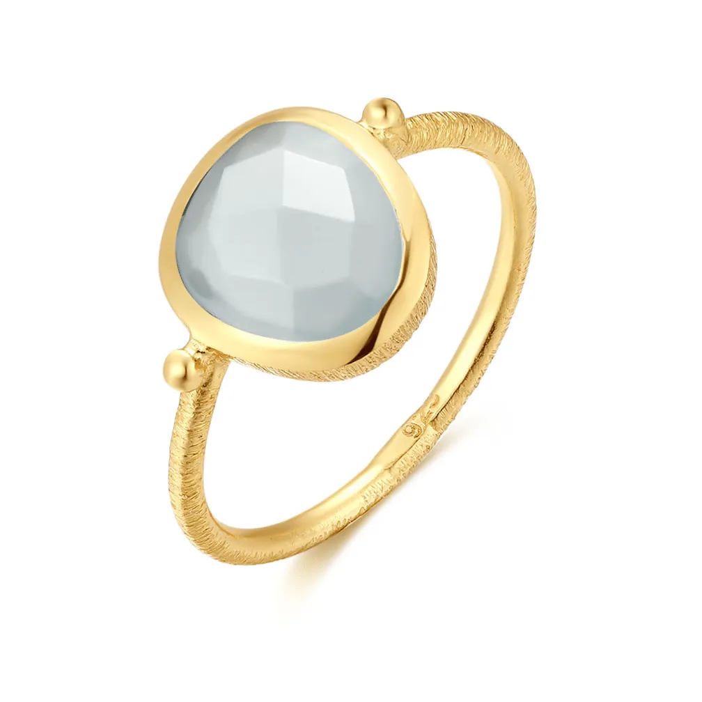 Ring in zilver, grote steen