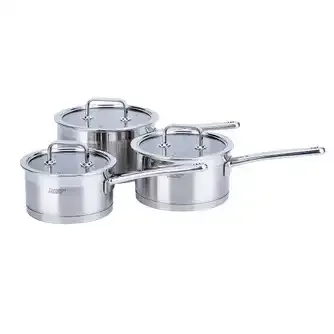 Hampton & Mason Platinum 3pce Saucepan Set