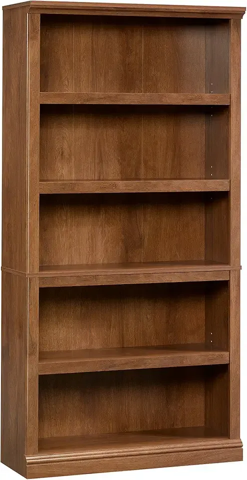 Sauder 5-Shelf Split Bookcase/ Book shelf, Oiled Oak finish