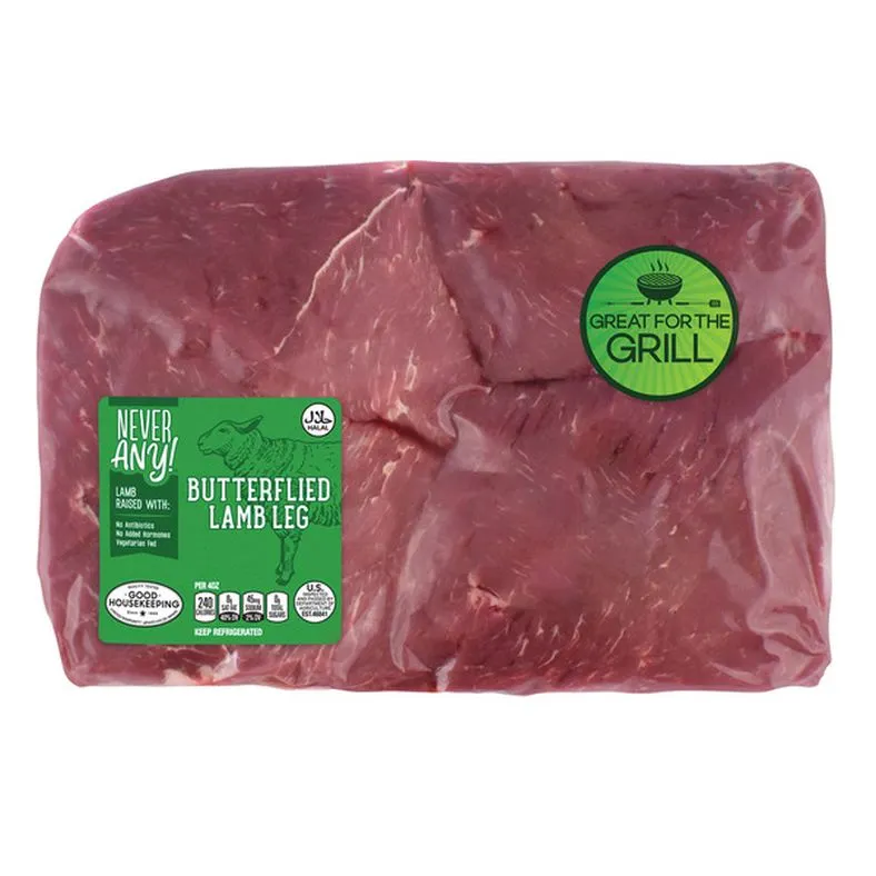 Never Any! Unseasoned Butterflied Lamb Leg, per lb