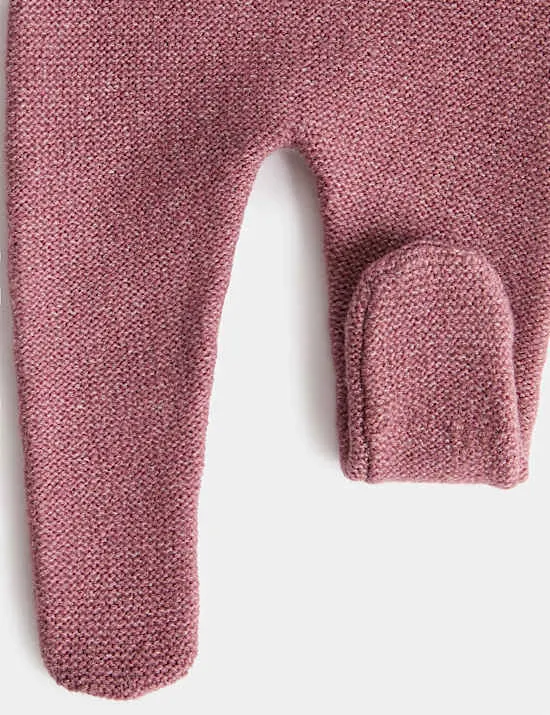 2-teiliges Pointelle Strick-Outfit mit hohem Baumwollanteil (3,2 kg–1 Jahr)