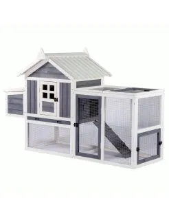 Adori Kippenhok Marley - Kippenhok - 182x76x116 cm Donkergrijs Wit