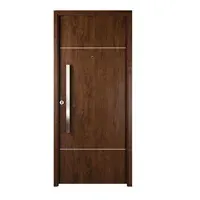 Puerta de exterior Innova 1942 acero galvanizado foliado derecha cedro 90 x 200 cm