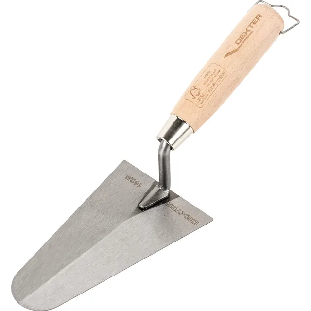 Cazzuola tonda DEXTER lama in acciao L16 cm manico in legno L30.5 cm