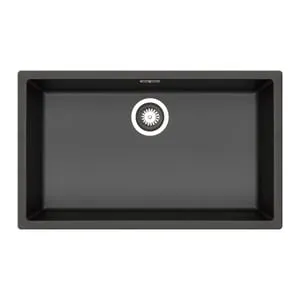 Lavello sottotop 1 vasca in fibra di vetro nero PYRAMIS Mistral L 40 x L 70 cm