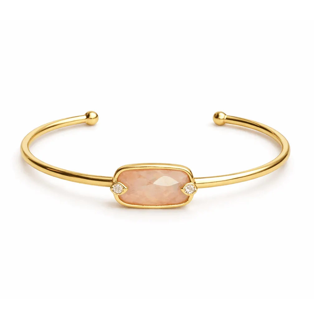 Armband in edelstaal, ovaal met zirkonia