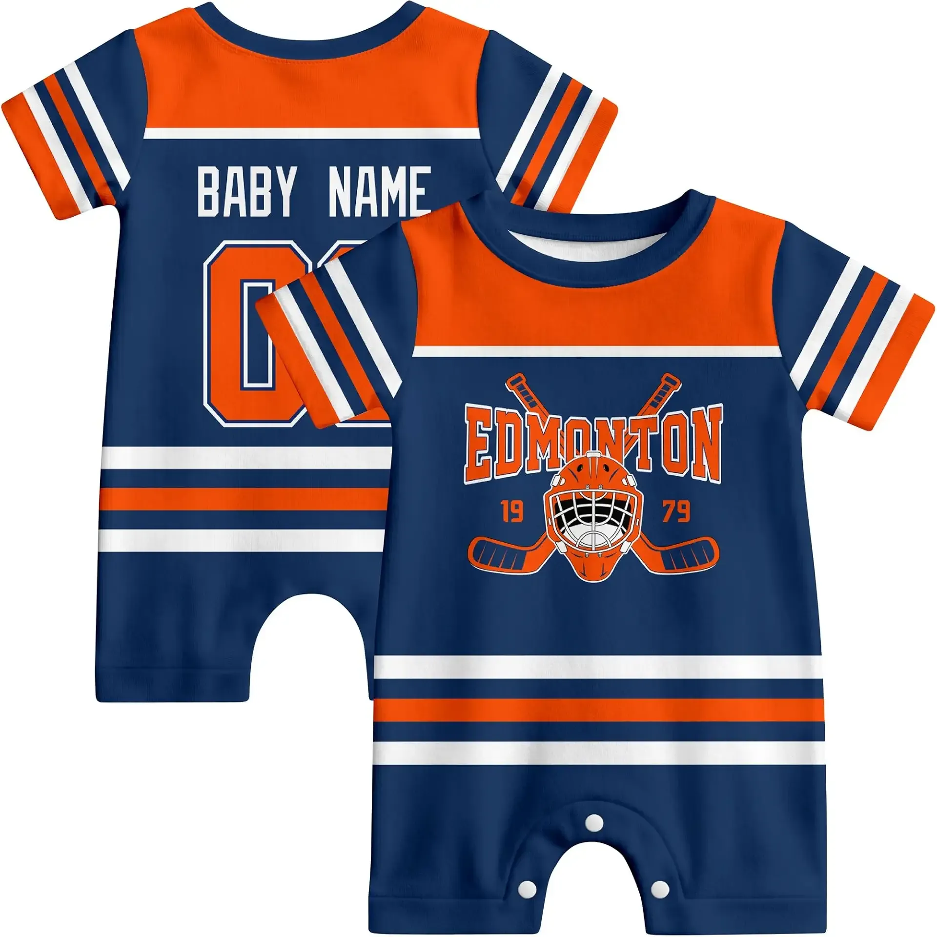 KREDE Baby Romper Custom Baby Clothes with Name Number Personalized Bodysuit for Baby Boys Girls