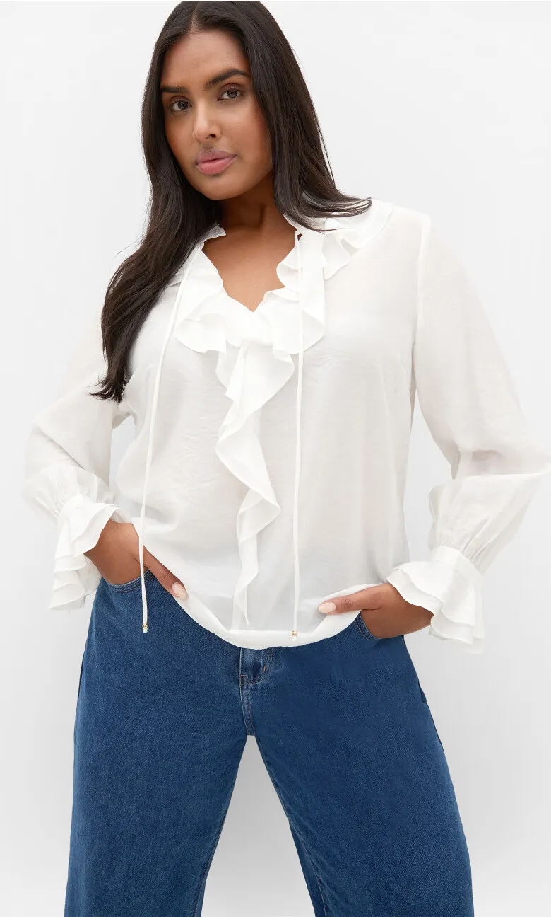 Dakota Frill Top - ivory