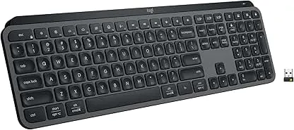 Logitech MX Keys S Wireless Keyboard, Low Profile, Fluid Precise Quiet Typing, Programmable Keys, Backlighting, Bluetooth, USB C Rechargeable, for Windows PC, Linux, Chrome, Mac - Graphite Logitech MX Keys S Wireless Keyboard, Low Profile, Fluid P…