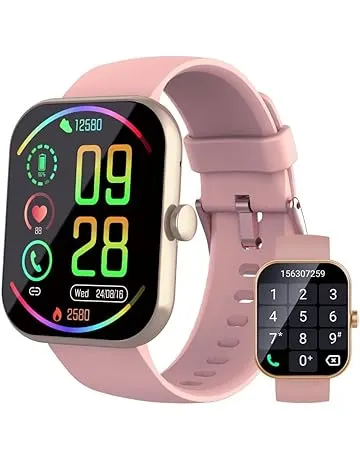 Smart Watch(Answer/Make Calls), 1.96" HD Smartwatches for Women, Activity Tracker with Heart Rate Sleep Monitor, Pedometer, 100+ Sport Modes, IP68 Waterproof, Fitness Smart Watches for Android iOS