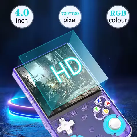 R36 Ultra Handheld Game Console Retro Portable Pocket Video Game Consoles 4.0Inch IPS Screen with Linux System RGB Joystick Gift