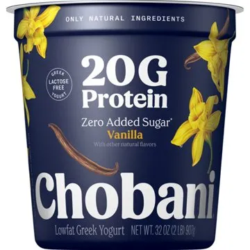 Chobani 20G Protein Low-Fat Vanilla Greek Yogurt, 32 oz