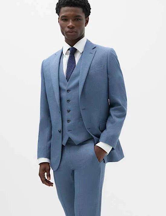 3 Piece Tailored Fit Textured Suit
