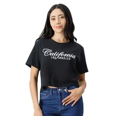 Playera Mxstaza Mujer Croptop Estampado California