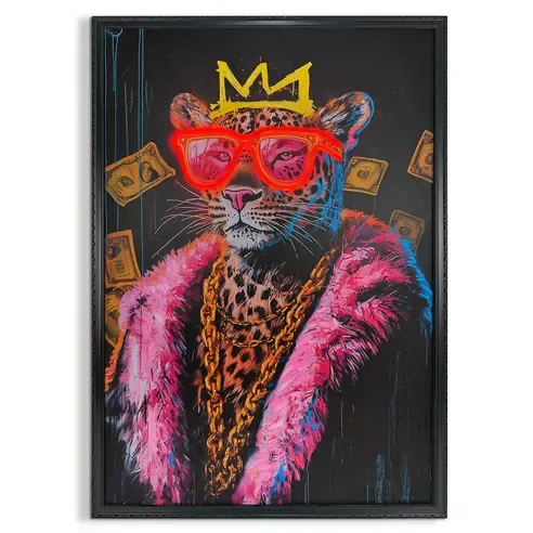 LED-Bild PIMPIN LEO - gerahmt - Timer - 70x100 cm