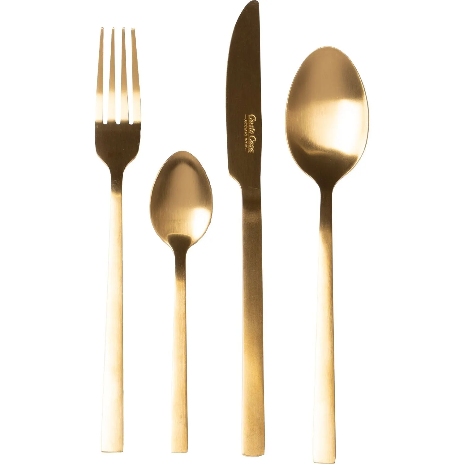 Servizio posate Amaris in acciaio inox Oro Satinato Amaris Satin Gold 24 pezzi