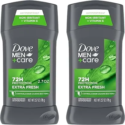 Dove Men+Care Extra Fresh Men's Antiperspirant Deodorant Stick Extra Fresh Twin pack With 72-hour sweat & odor protection with 1/4 Moisturizing Cream & Long-lasting Citrus Scent 2.7 oz Dove Men+Care Extra Fresh Men's Antiperspirant Deodora…