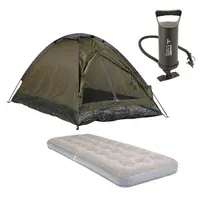 Combo Carpa Iglú Dome Para 2 Personas + Colchón Junior Sin Bomba 185 x 76 x 22 cm + Bomba de Inflar Manual Polipropileno 36 cm
