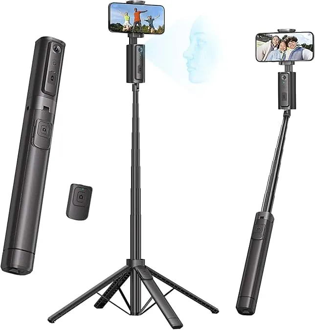 Fuloview Auto Face Tracking Tripod,67''Phone Tripod for iPhone,360° Rotation Follows Your Movement,Bluetooth Remote,Phone Holder for Vlog,Live Streaming, Video Call,Content Creators.