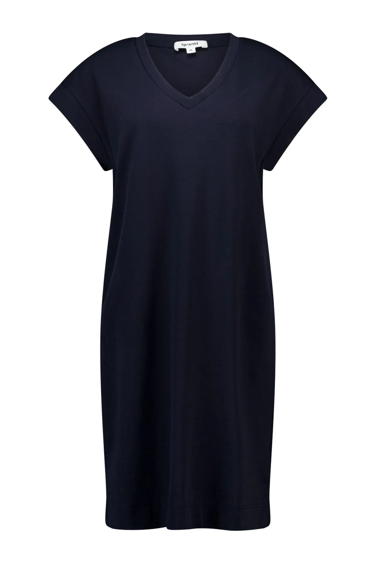 Donkerblauwe basic midi jurk