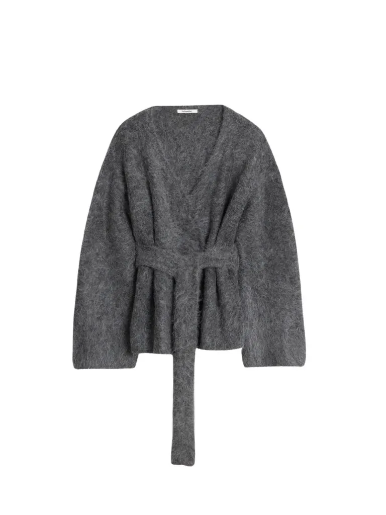 Mona Alpaca Wrap Cardigan - Grå