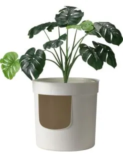 Moderna Hidden Planter - Kattentoilet - 49.5x49.5x48.5 cm Wit Groen