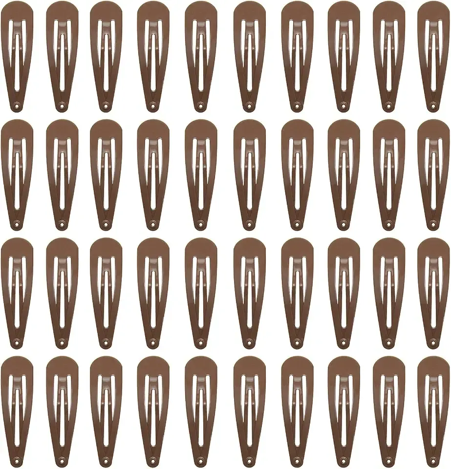 PIDOUDOU 40 Counts Brown Hair Clips, 2 Inch Metal Snap Hair Clips Barrettes for Women Accessories