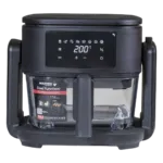 Air Fryer De Vidrio Y Parrilla 2 En 1 Negro HOLSTEIN 5.2 Litros
