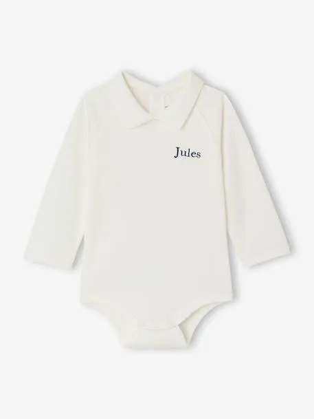 Body bébé garçon en coton bio - écru