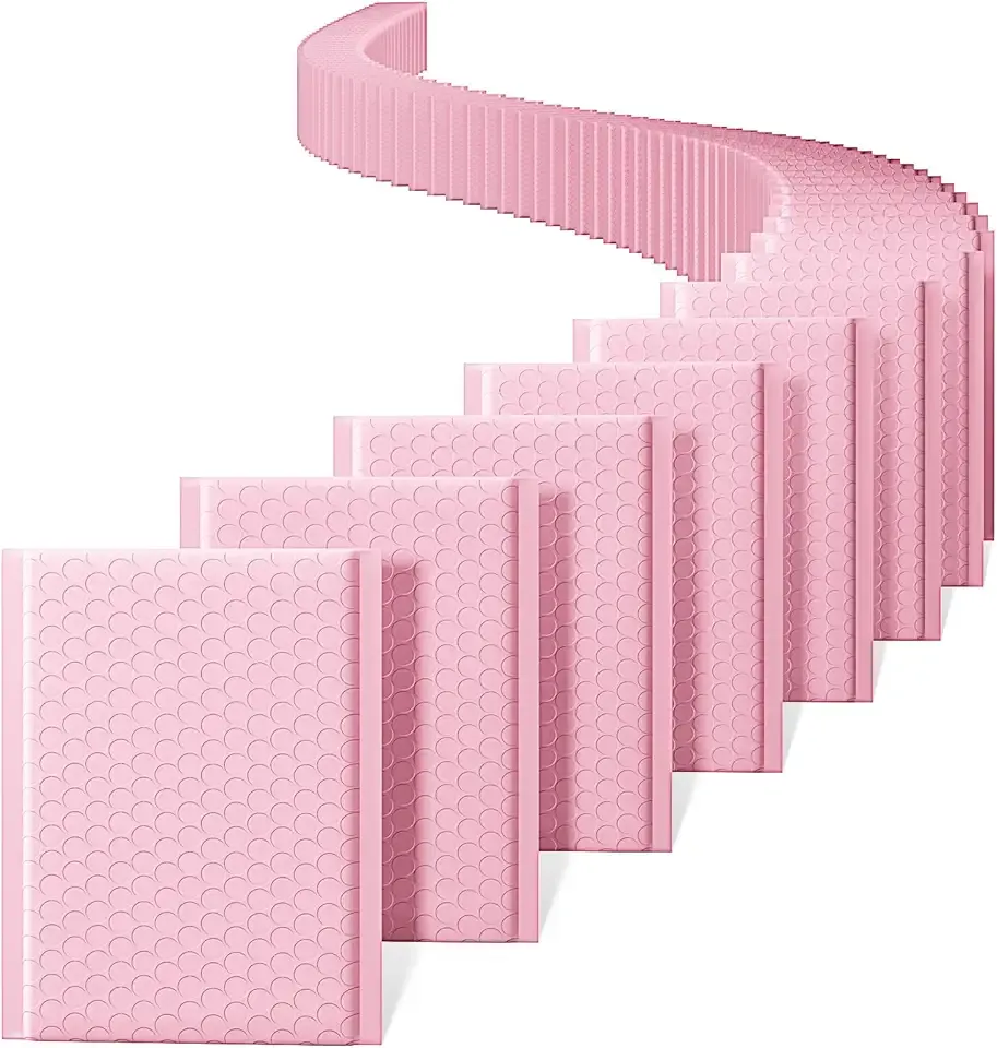 METRONIC Bubble Mailers 6x10 Inch 100 Pack Light Pink Bubble Mailer Usable Size 6x9" Waterproof Padded Envelopes Self-Seal Cushion Mailing Envelopes Bubble Padded for Shipping Makeup Jewelry