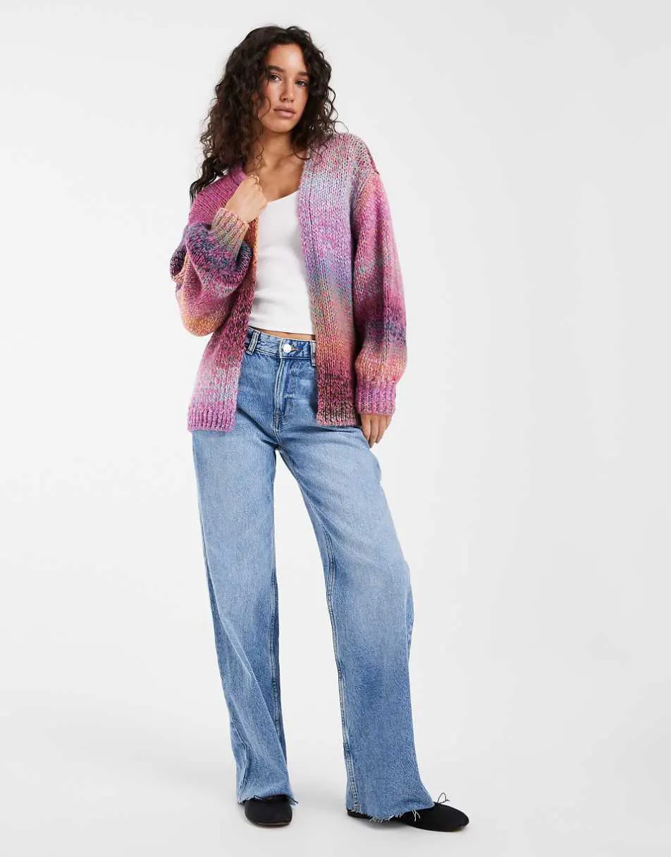 ASOS DESIGN knitted slouchy oversized cardigan in multi