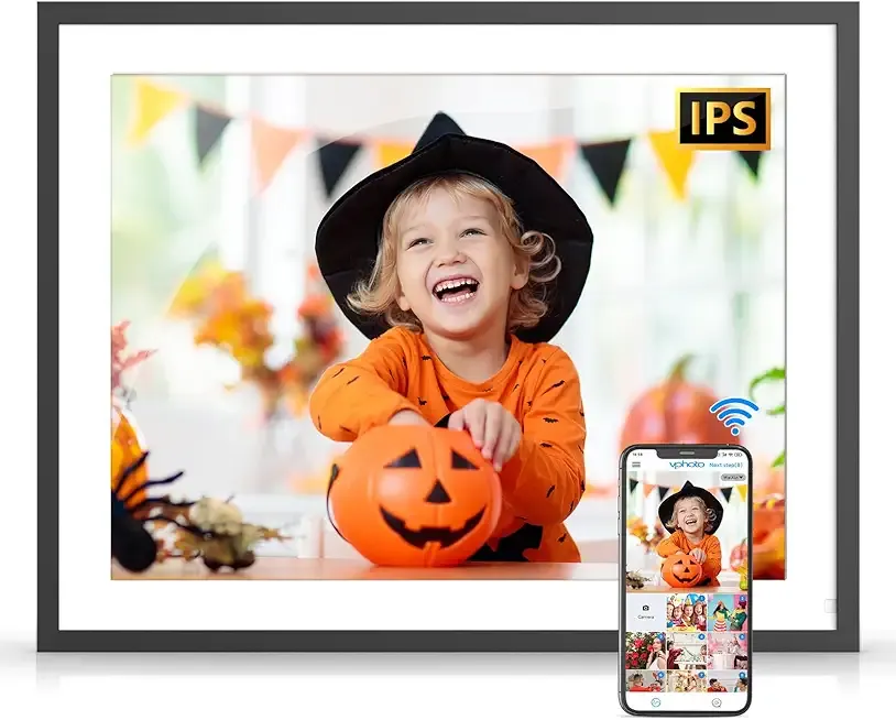 Large Digital Photo Frame 17-inch - Dual-Wifi Electronic Digital Photo Frames, 32GB Digital Photo Frame, Full Function, IPS Touch Screen, Share Photo via App Email, Free Cloud, Gift for Family Friends