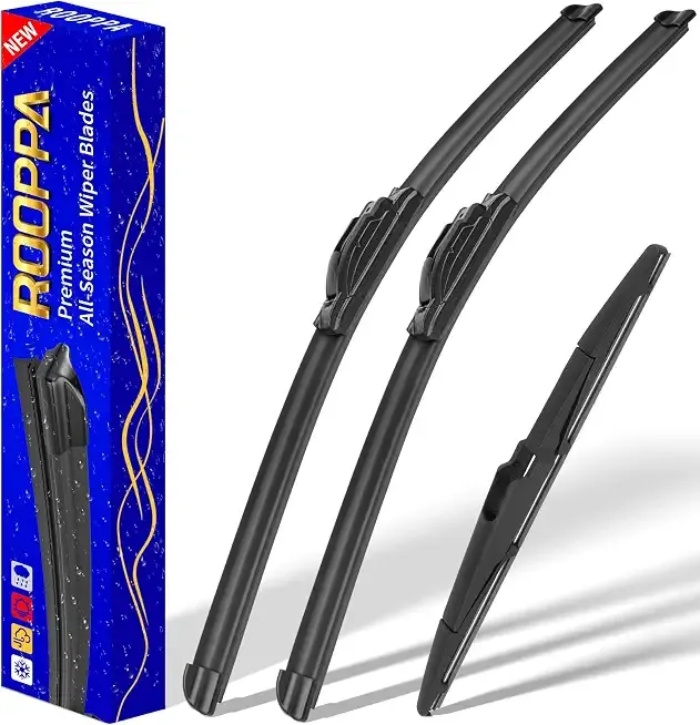 3 Wipers Fits KIA Sportage 2017-2022 Hyundai Santa Fe 2019-23 Wiper Blades | 26"/16" Front + 11" Rear,U/J Hook Adapter,OEM Replacement,All-Season Durability,Quiet,Streak-Free & Easy Install.