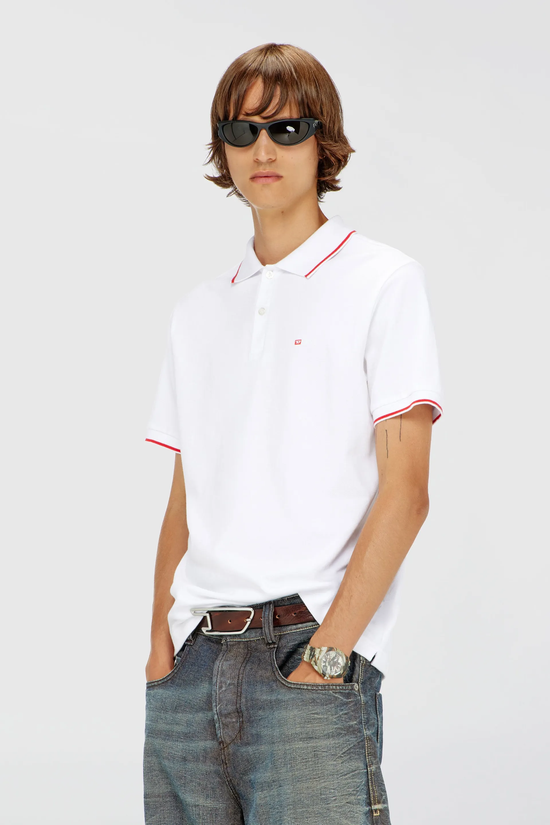 Polo shirt with micro Diesel embroidery