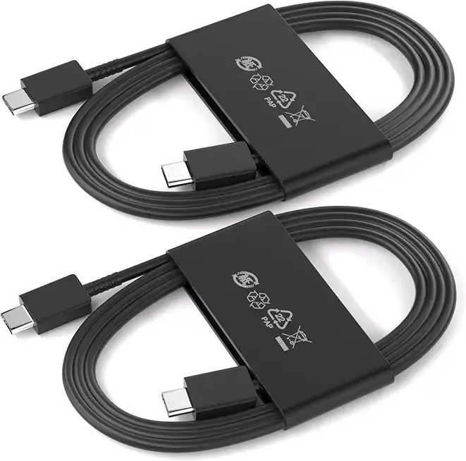 1M 2Pack for Samsung USB C to C Charging Cable,3A 25W 60W 3FT Type C Fast Charger Data Cord for Galaxy S26 S25 S24 Ultra S23 S22 A16 A17 Note20 ZFold 7 Tab S10 S9/iPhone 17 16 Phone Charger Cord,Black