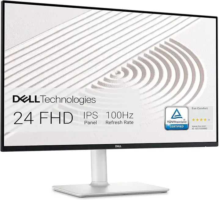 S2425HS Monitor - 23.8 Inch, FHD (1920x1080) Display, 100Hz Refresh Rate 1500:1 Contrast Ratio, TÜV Rheinland Eye Comfort 4 Star, Integrated 2x5W Speaker, Height/Tilt/Swivel/Pivot - Ash White