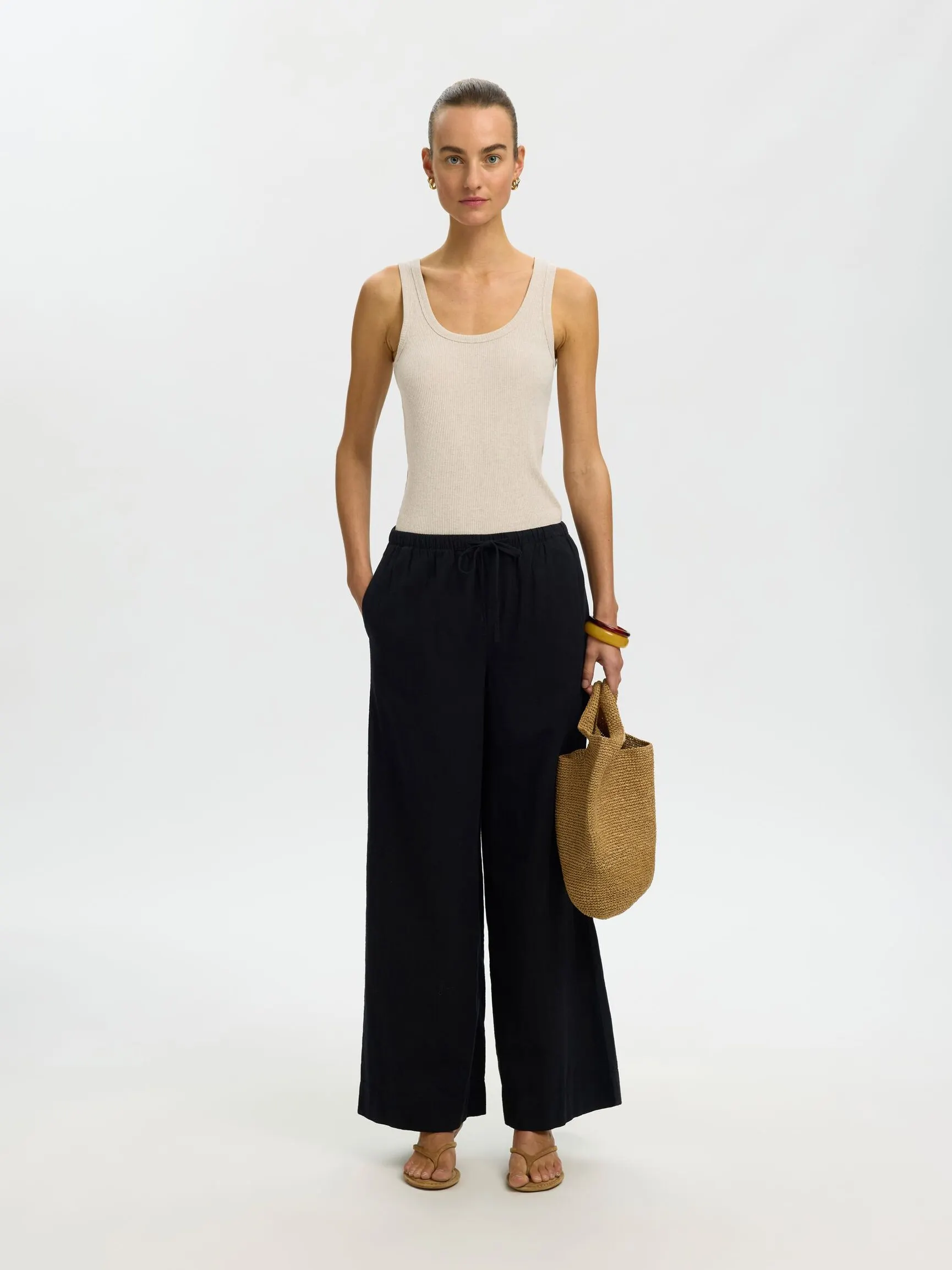 RIBBESTRIKKET BOMULL TANKTOP