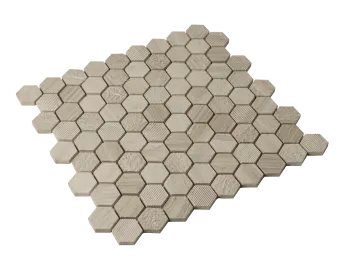 Hexagon Marble Wood Cream